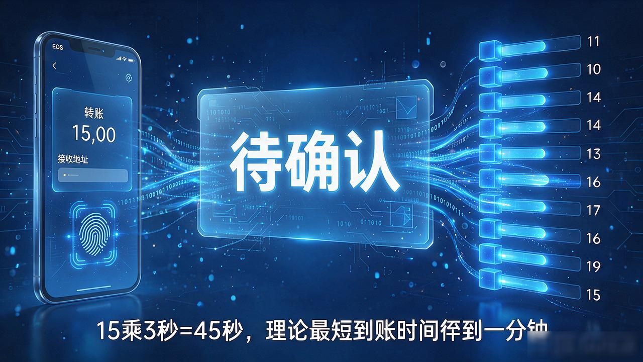 EOS数字货币转账多久到账？一般3秒出块确认，超过1分钟该查了