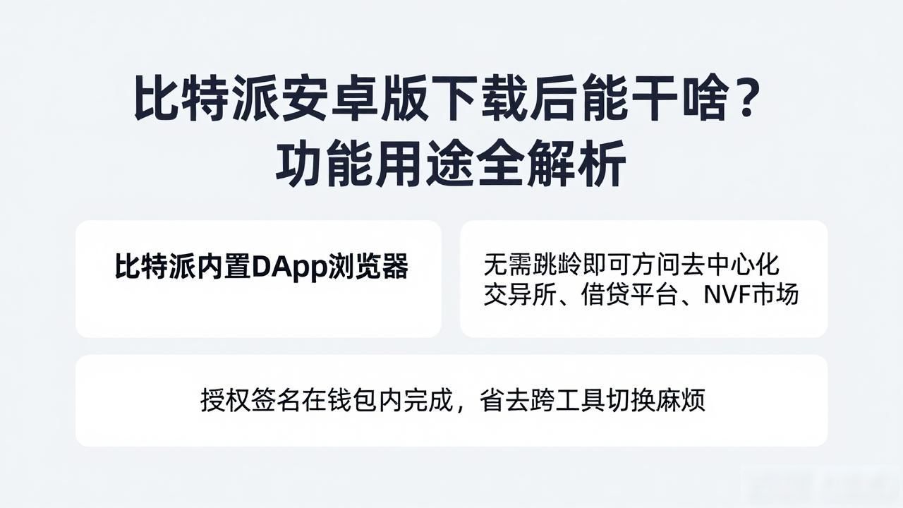 比特派安卓版下载后能干啥？功能用途全解析