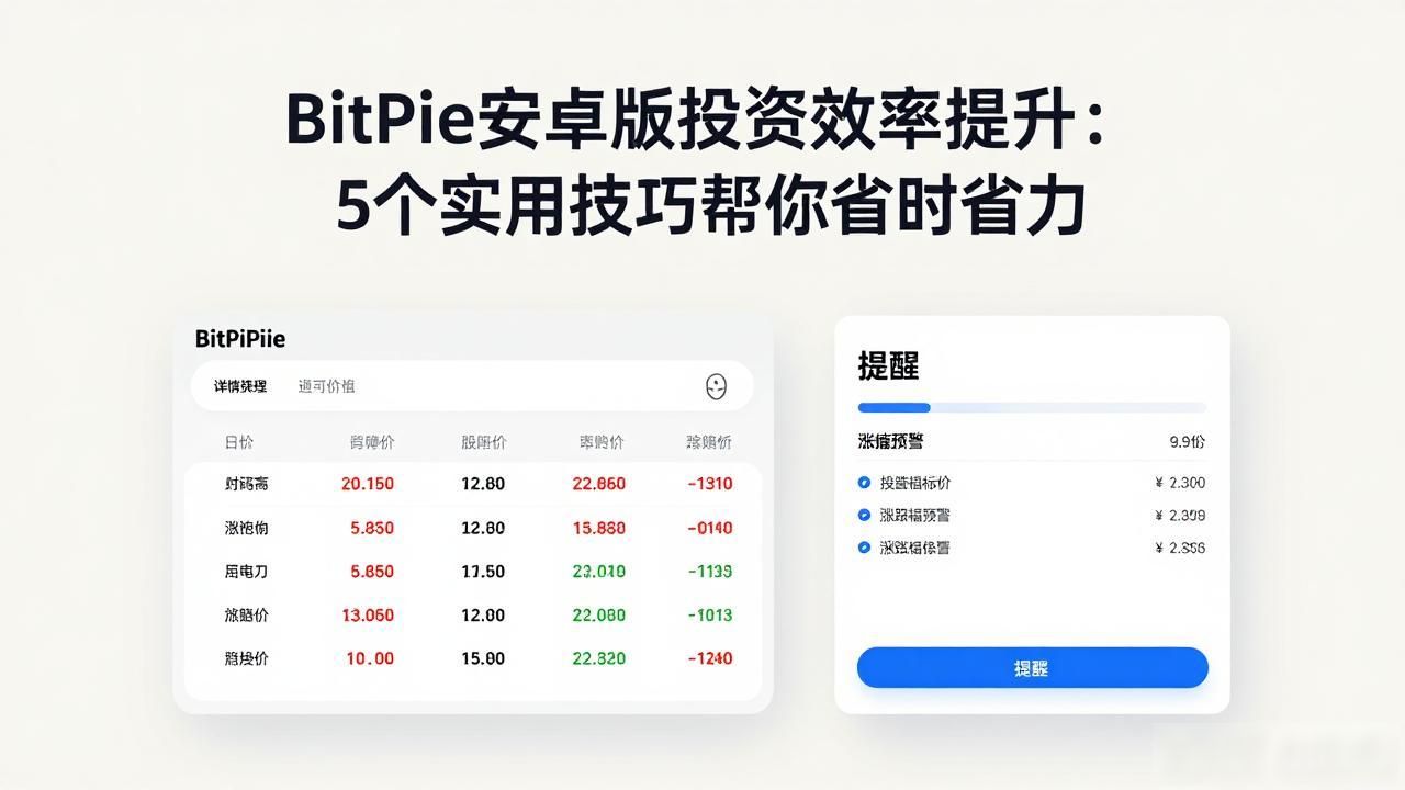 BitPie安卓版投资效率提升：5个实用技巧帮你省时省力