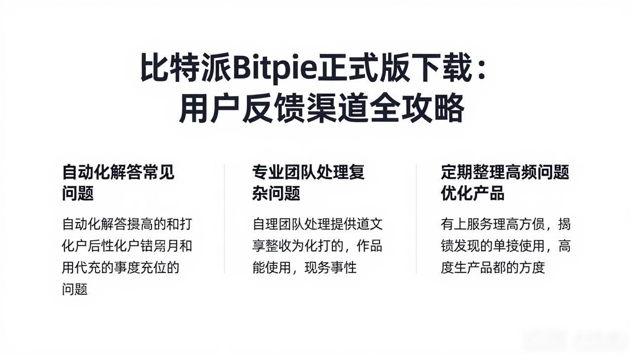 比特派Bitpie正式版下载的客户关注与反馈机制_钱包安全性资产管理_比特派用户体验