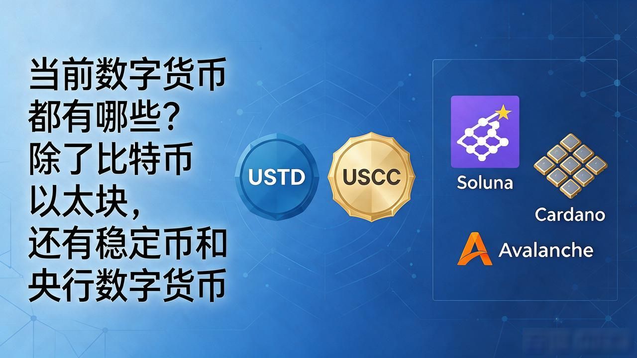 当前数字货币都有哪些？除了比特币以太坊，还有稳定币和央行数字货币
