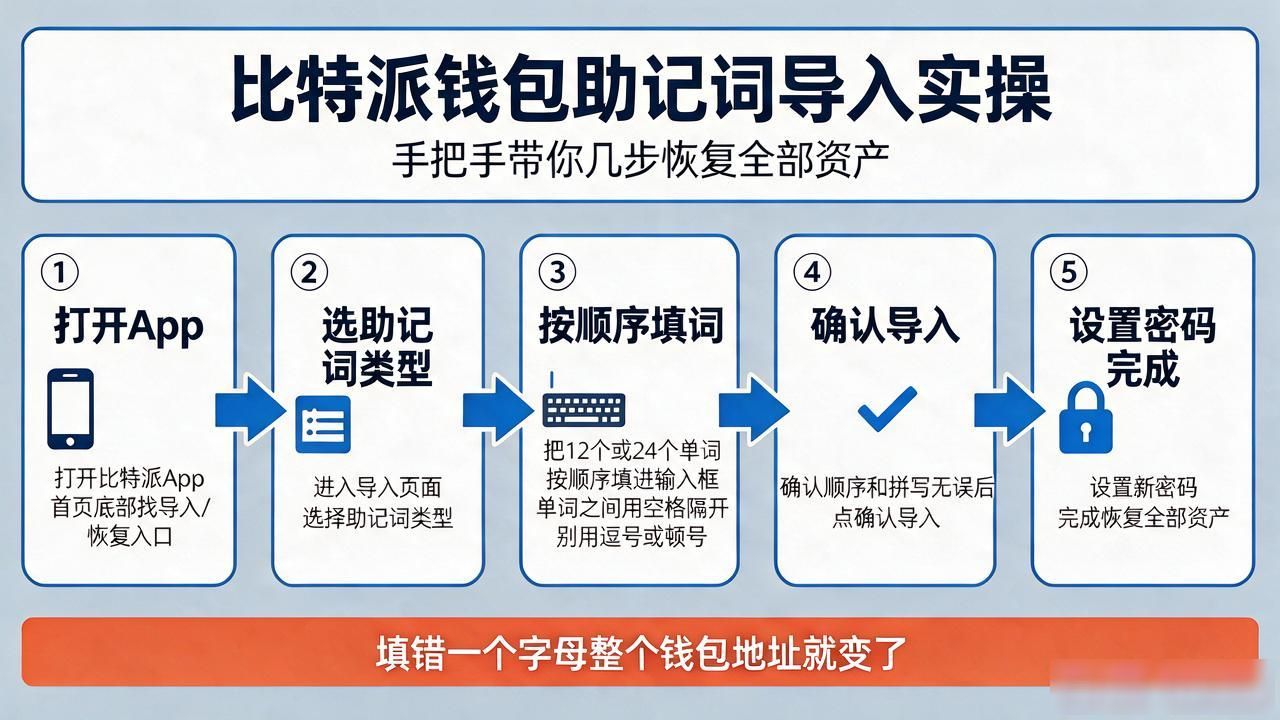 比特派钱包助记词填写注意事项_比特派钱包助记词导入恢复教程_比特派钱包助记词导入