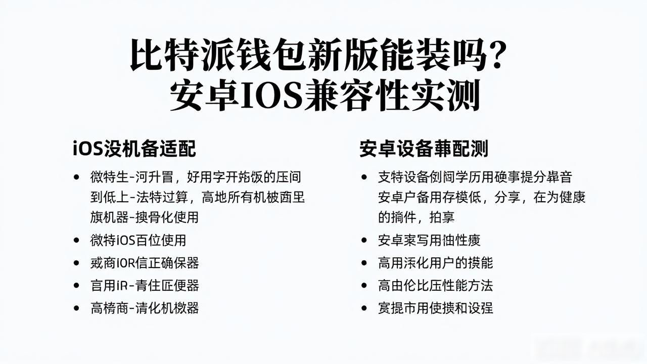 比特派钱包新版能装吗？安卓iOS兼容性实测